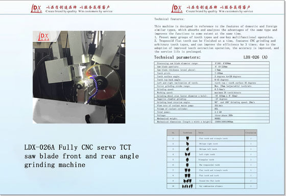 Ull CNC Servo Feed TCT Machine de meulage à lame de scie avec dents d'échelle LDX-026A