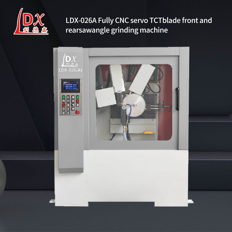 LDX-026A Machine de meulage à lame de scie circulaire CNC complètement fermée à angle avant et arrière